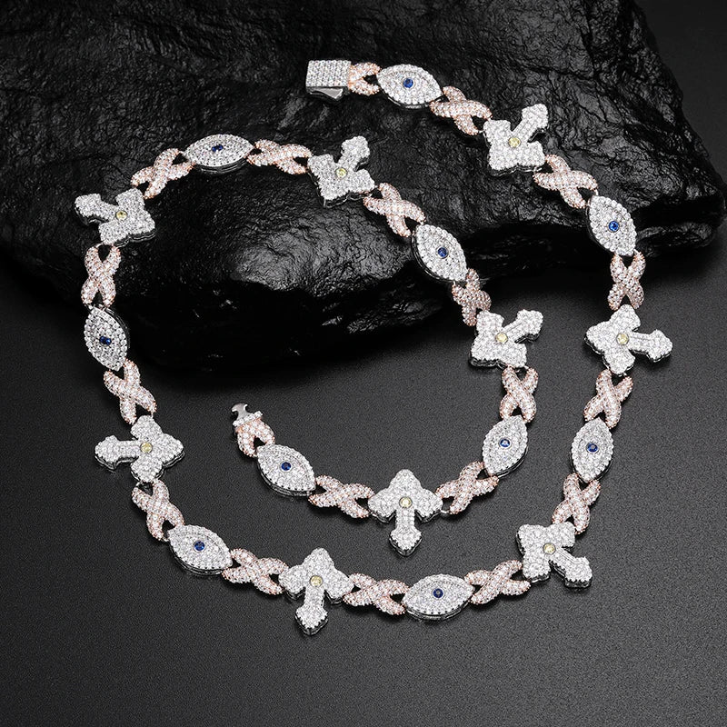 Unisex luxury Moissanite VVS1 Necklace Chain 925 Silver For Women Iced Out Chain Link Necklace Fine Hip Hop Jewelry