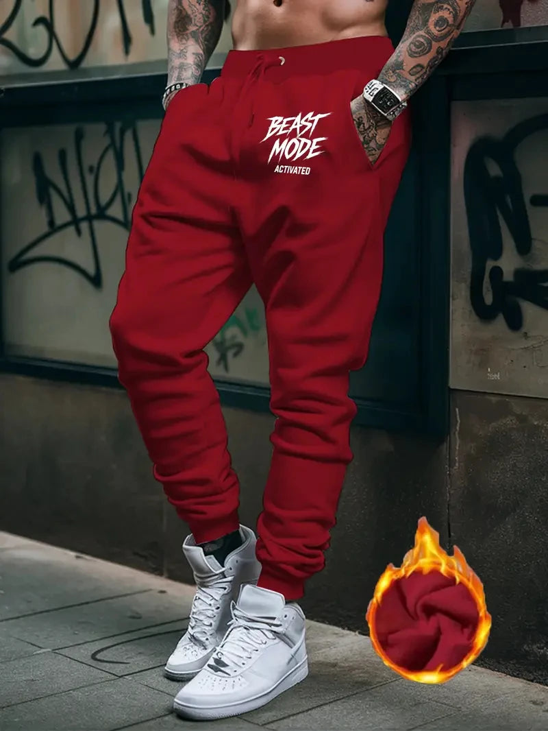 Autumn Winter Running Joggers Sweatpants Sport Casual Trousers Fitness Gym Breathable Pants 2024 Number Printed Men's Pants New