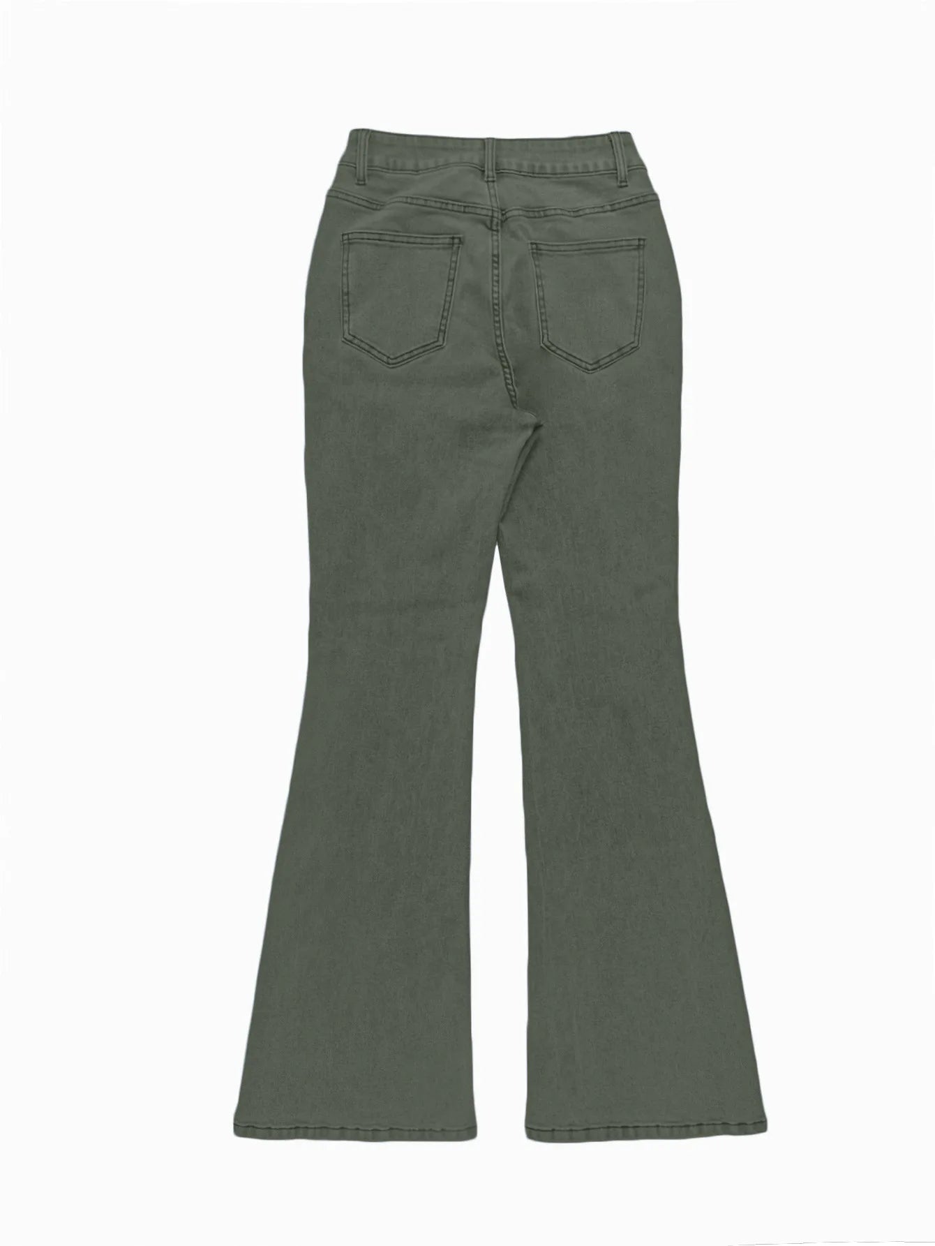 Men Jeans Boot Cut Solid Jean Wide Leg Denim Pant Distressed Washed Full Ankle Length Pockets Zipper Fly High Waist Basics