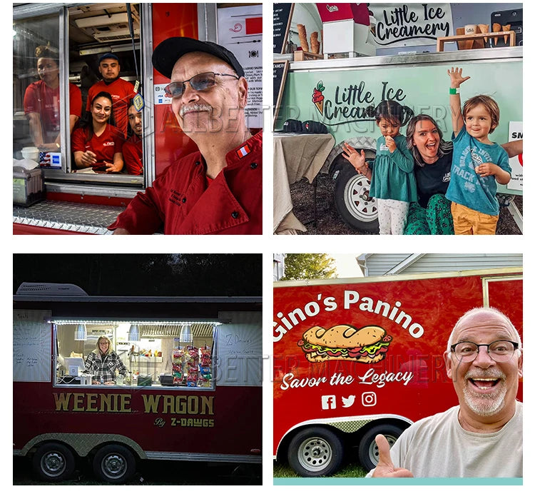 Allbetter Best Quality Food Trailer Street Fast Food Trucks Street Mobile Food Trailer with Full Kitchen Equipments