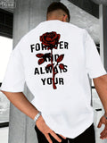 Rose-print Men Women Pure Cotton T-shirts Outdoor Street Casual Trendy Sporty Loose Comfortable Soft Summer Short-sleeve Clothes