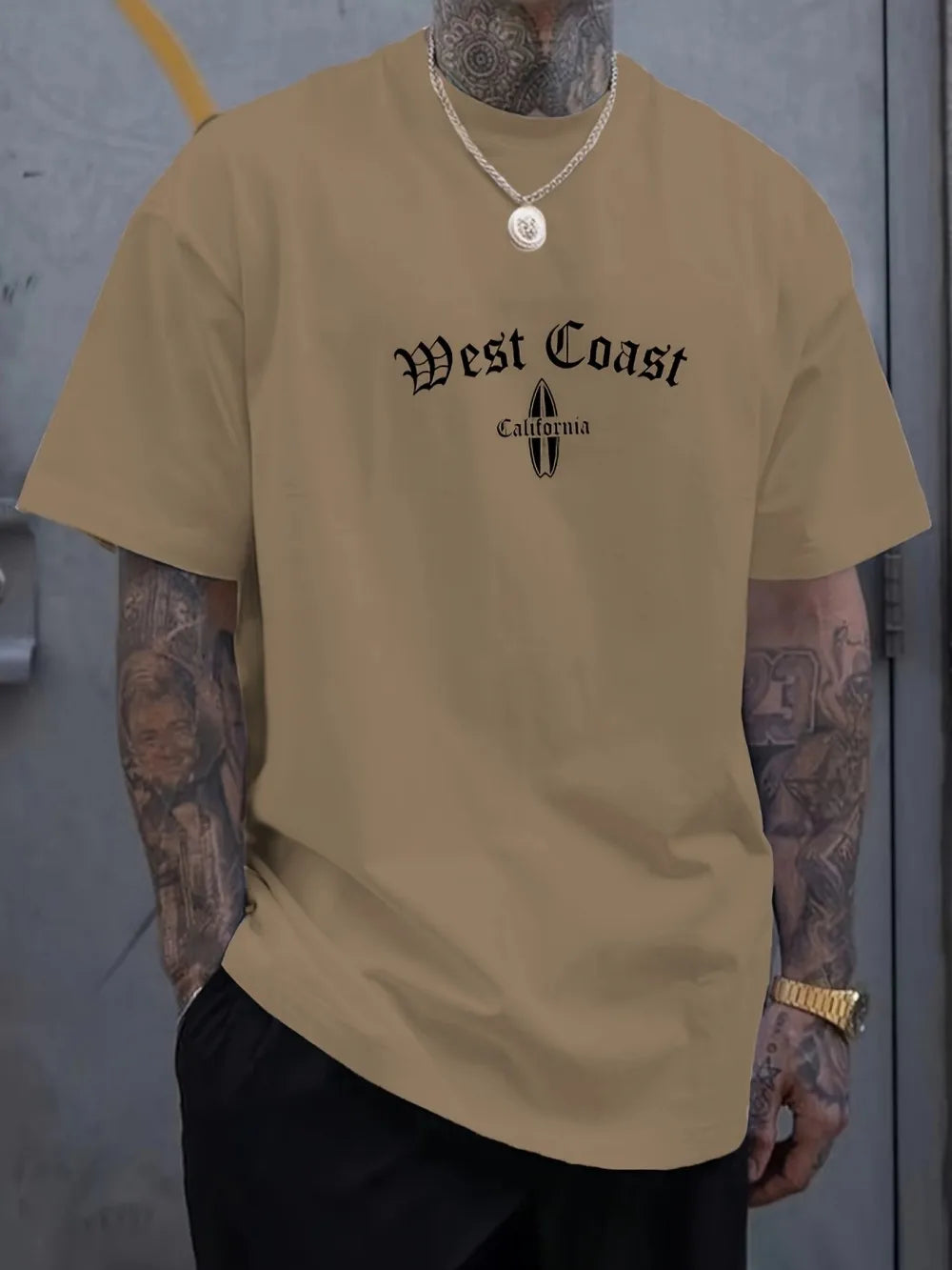 Gothic style new summer men's letter printed breathable and comfortable round neck T-shirt outdoor casual fashion top