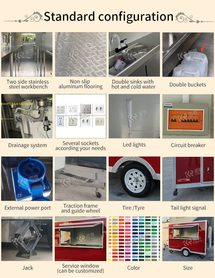 USA Standard Fast Food Truck Mobile Catering Trailer With DOT VIN Concession Food Trailer for Bubble Tea