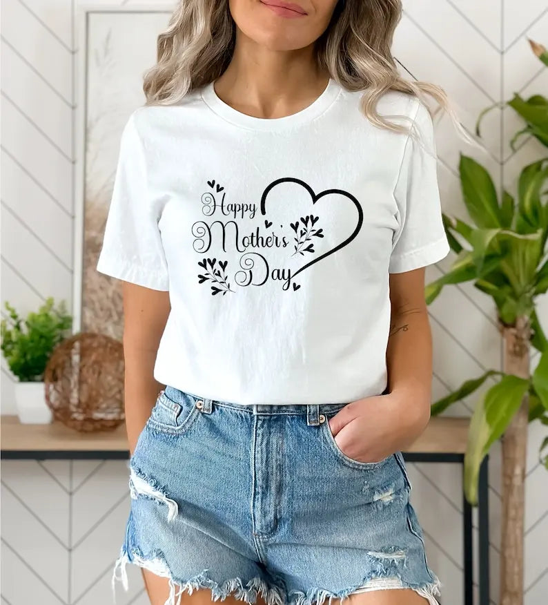 Happy Mother's Day Shirt, Happy Mother's Day Heart Shirt, Mom Gift, Mother's Day Shirt, Mother's Day Gift