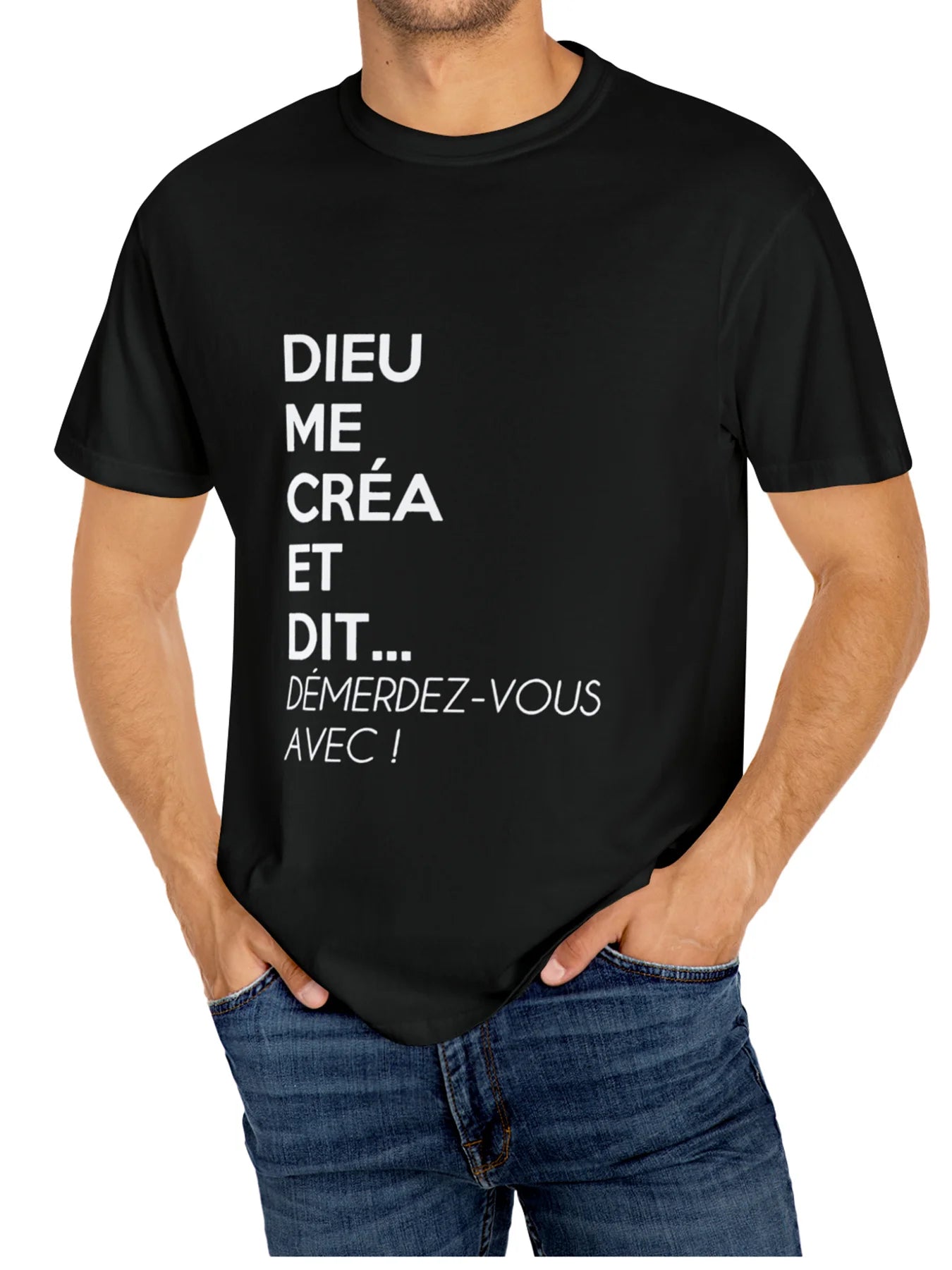 Men'S Cotton Casual T-Shirt - Short Sleeve, Round Neck with Letter Print