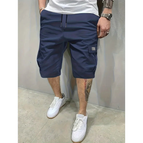 3pcs Tactical Shorts Short Gym Man Men's Cargo Pants  Casual Loose Large Pockets Letter Print Short-fitting Jeans