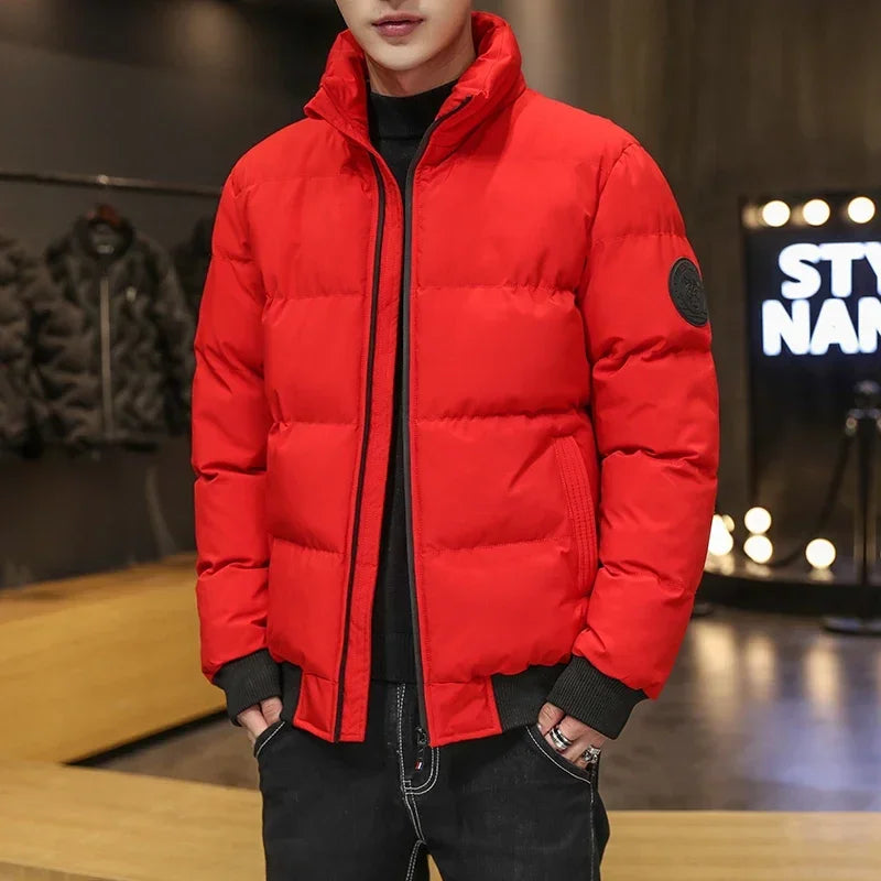 Parkas Man Jackets Cotton-padded Outwear Puffer Jacket Men Warm Coats Thick Fashion Casual Winter Streetwear Men's Clothing Tops