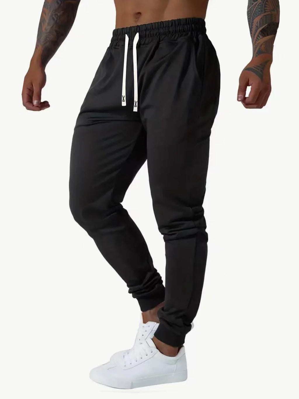 Men's 4-piece set cuffed sports casual pants, comfortable fabric, suitable for outdoor sports, shopping, and travel