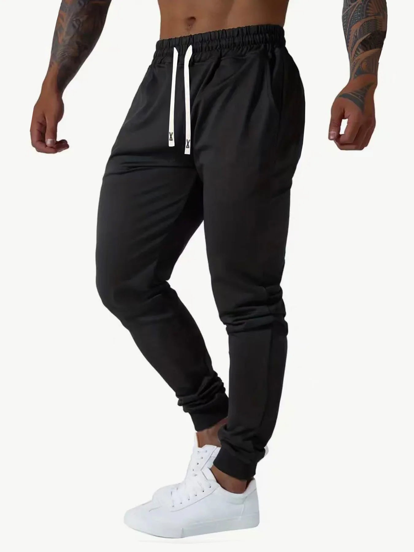Men's 4-piece set cuffed sports casual pants, comfortable fabric, suitable for outdoor sports, shopping, and travel