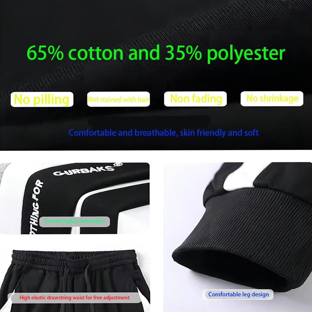 Men Black Pants Hip Hop Drawstring Jogger Fashion Comfortable Trousers Male Casual Sweatpants Loose Elastic Waist Sportswear
