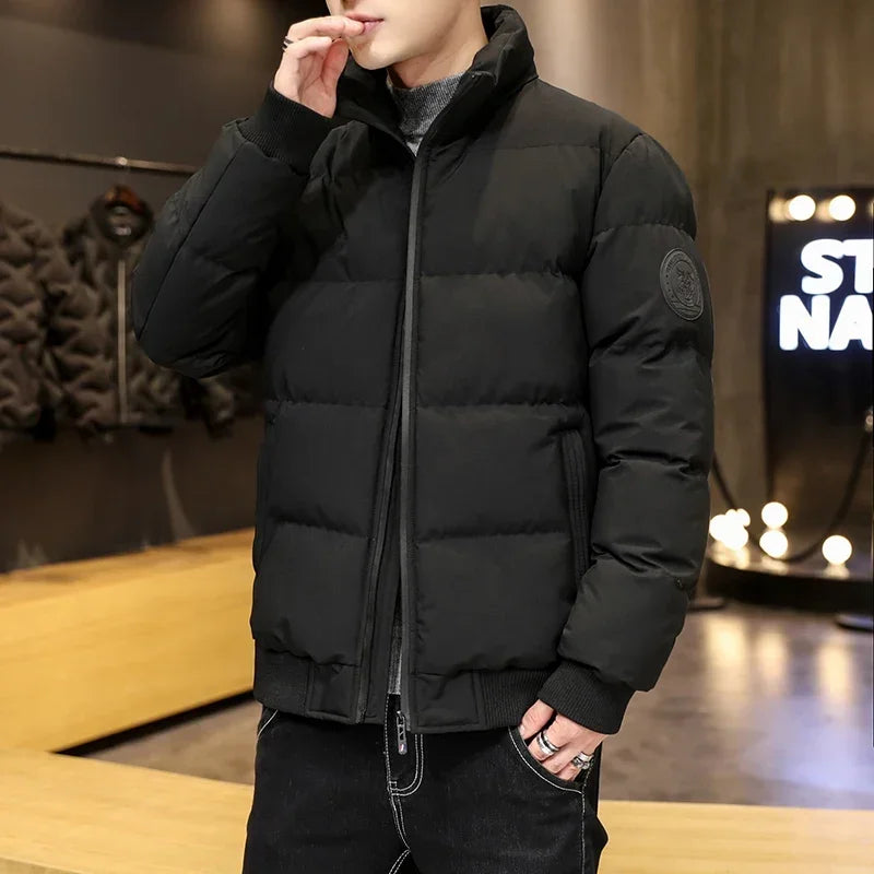 Parkas Man Jackets Cotton-padded Outwear Puffer Jacket Men Warm Coats Thick Fashion Casual Winter Streetwear Men's Clothing Tops