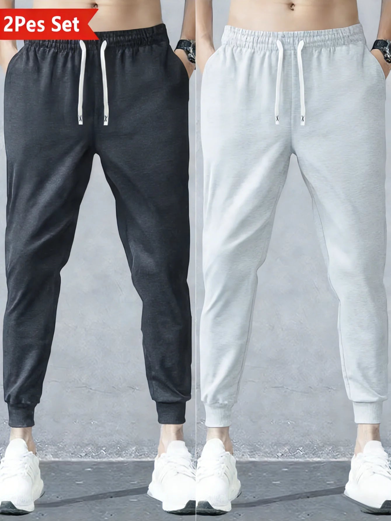 2-Pack Men Trousers Sports Pants Casual Summer Man Clothing Sweatpants Spring 2026 Light Weight Men's Adult Y2k Black Trousers