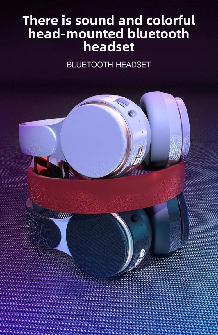 Wireless Headsets Foldable Bluetooth Earphones Noise Reduction Sports Headsets With HD Mic Gaming Headphones Bass Headsets