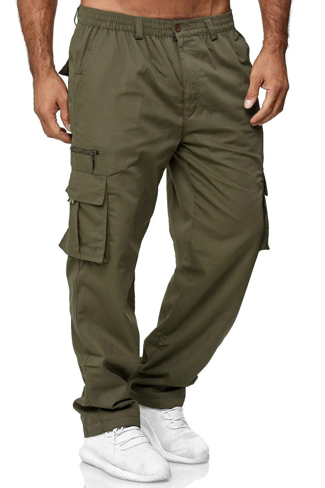 New Autumn Men's Sport Pants Casual Knitted Trousers With Zipper Pockets Solid Color Jogger pants Male pantalon chandal hombre