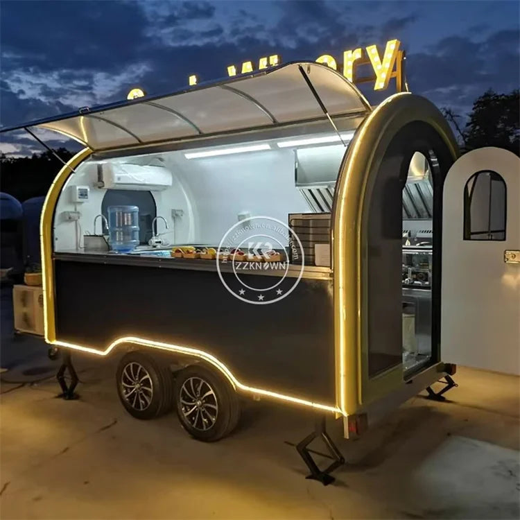 USA Approved Mobile Pizza Cake Dessert Roasted Corn Potato Trailer Food Truck Bakery Catering Food Truck With Full Kitchen