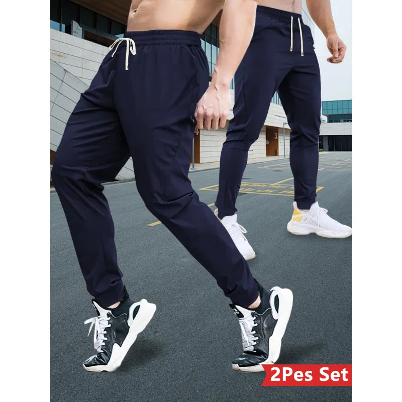 2-Pack spring Men's Clothing Casual Pants Home Man Y2k Clothes Drawstring Elastic Waist Sweatpants 2026 Men's Sports Trousers