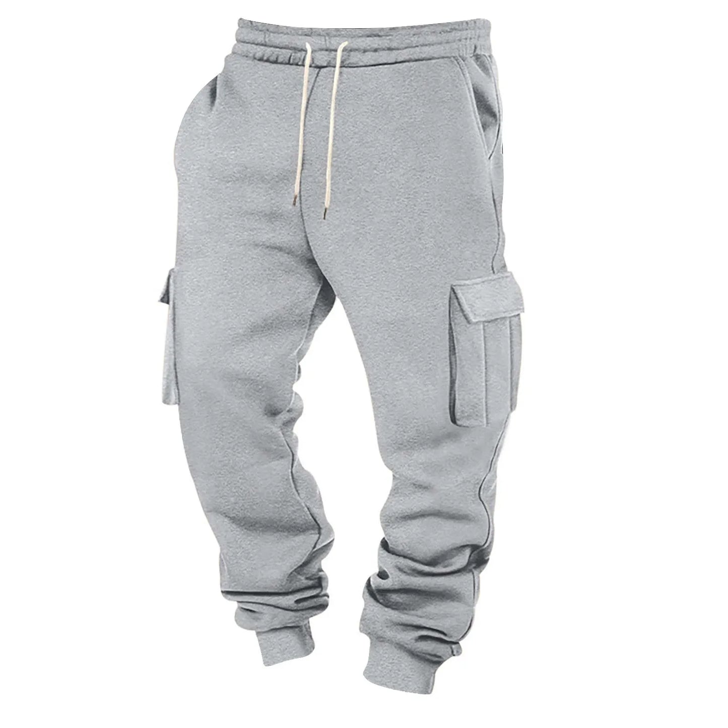 2025 Mens Sweatpants Straight Fit Joggers For Sports And Streetwear Loose Oversized Drawstring Long Pants Men Multi-Pocket Pants