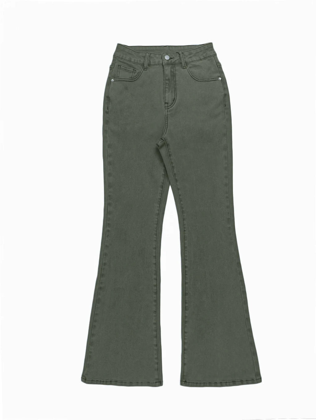 Men Jeans Boot Cut Solid Jean Wide Leg Denim Pant Distressed Washed Full Ankle Length Pockets Zipper Fly High Waist Basics