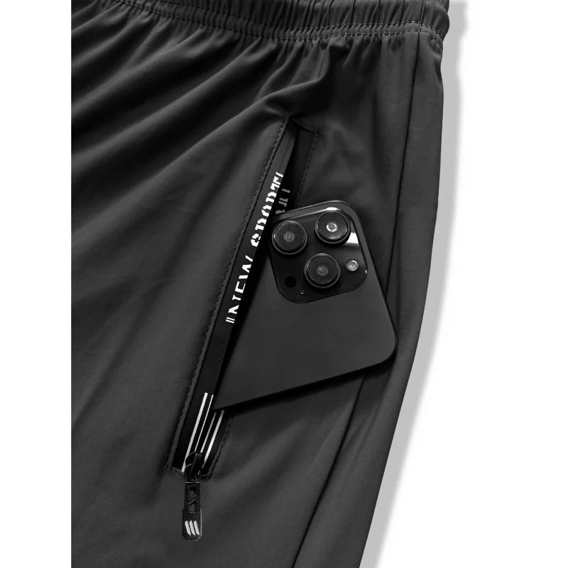 Men Gift 2-Pack Men's Casual Pants Quick-Drying Ice Silk Pants Summer Cycling Fitness Running Sports Pants Football Fishing Man