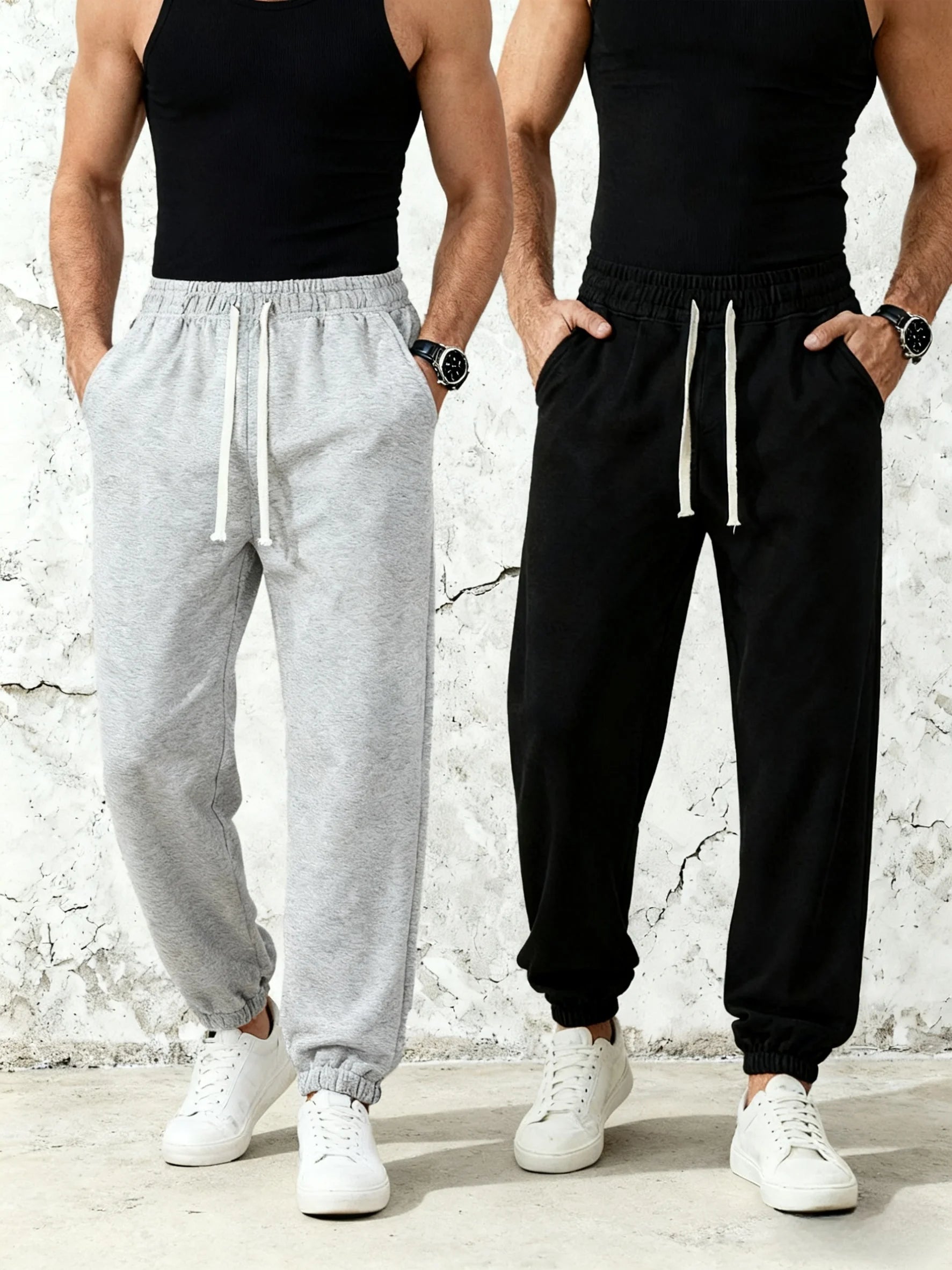 2 Pack Clothing Y2k Pants Man Cargo Casual Black Men Spring Men's Sweatpants Baggy 2026 Clothes Elastic Waistband Sports Boys