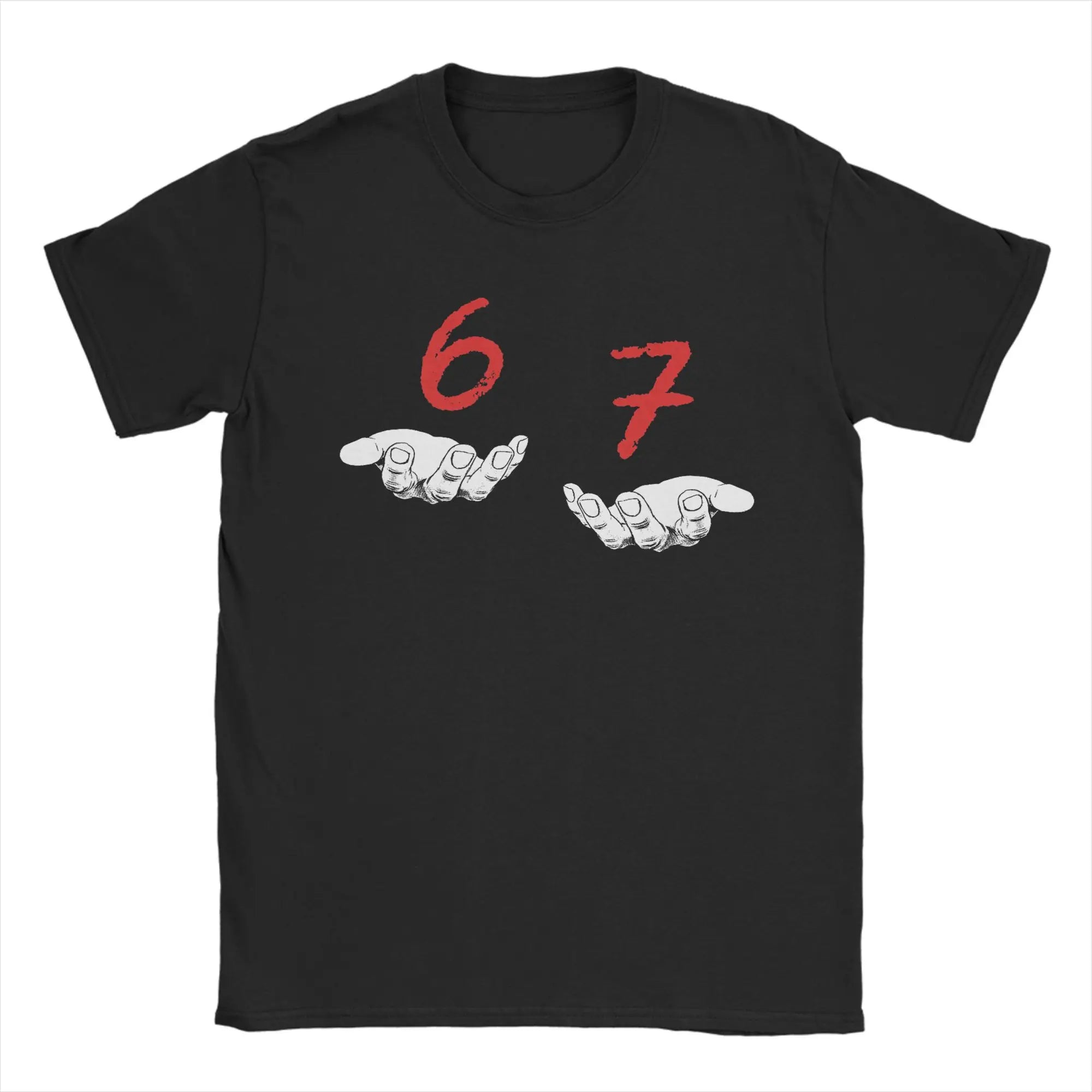 Funny Aura Energy at 67 Six Seven Genz Meme Slang T Shirt Men's Cotton Tops Retro  O-neck Short Sleeve