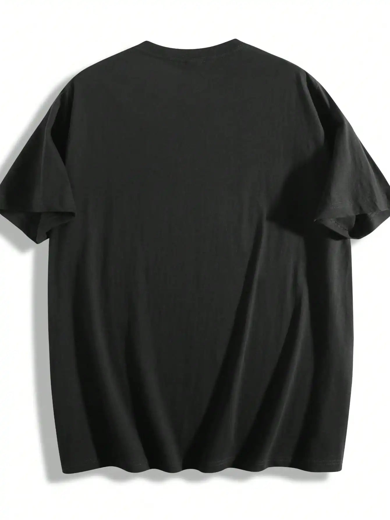 Plus Size Black Short Sleeve T-Shirt with Cross and "He Is Risen!” Print Suitable for Outdoor Leisure Wear in Summer.