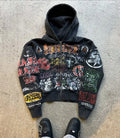 Y2k American Fashion Personality Versatile Anime Printed Zipper Hoodie Men Vintage Goth Dark Style Oversized Sweatshirt Women