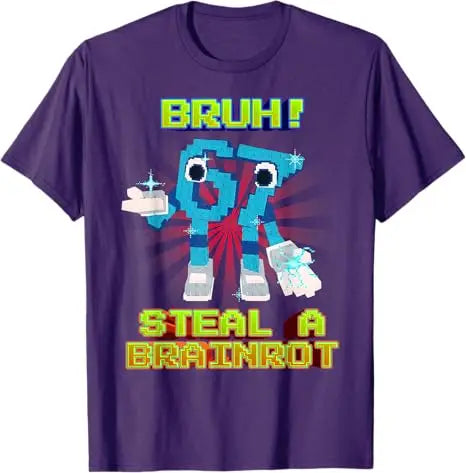 Bruh 67 Six Seven 6-7 Funny Brainrot Meme for Teens Adults T-Shirt Y2k Art Aesthetic Clothes Novelty Gift Humorous Saying Tee