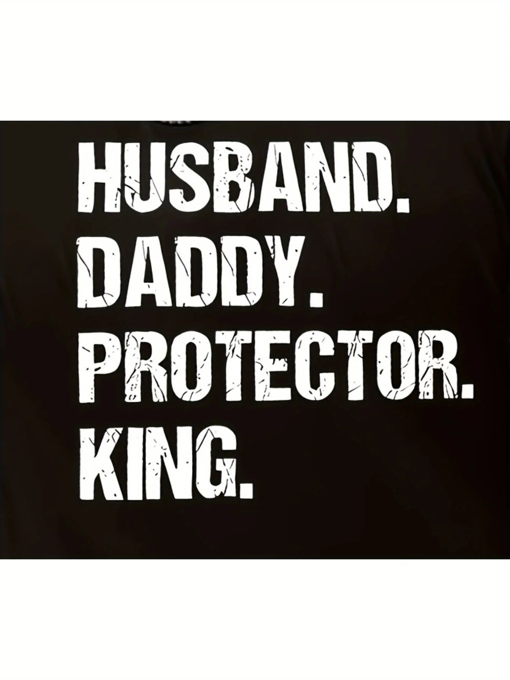 Cotton Graphic Husband Daddy Protector T-shirt - Men's Fashion Trend Casual Letter Printed Round Neck