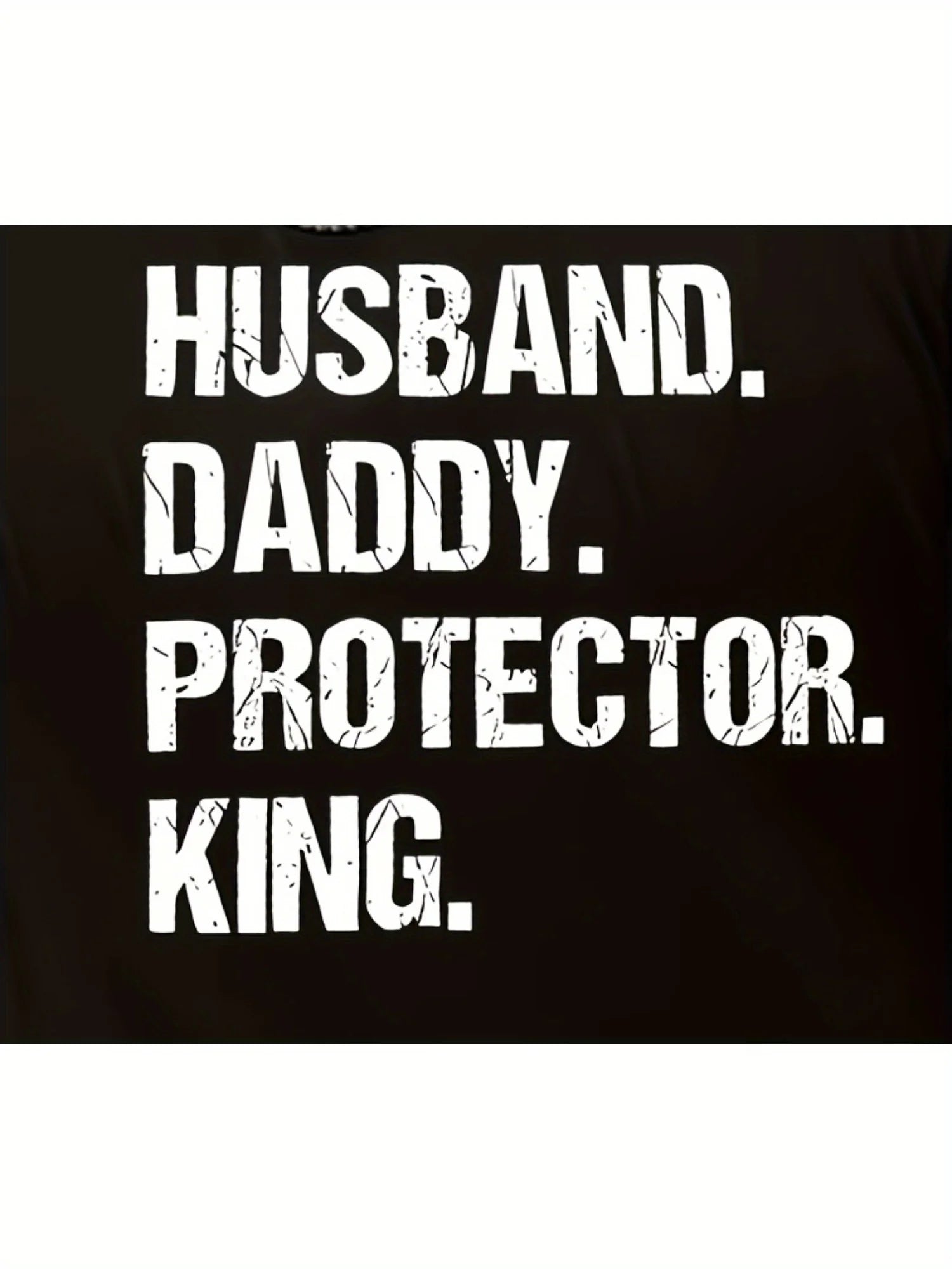 Cotton Graphic Husband Daddy Protector T-shirt - Men's Fashion Trend Casual Letter Printed Round Neck