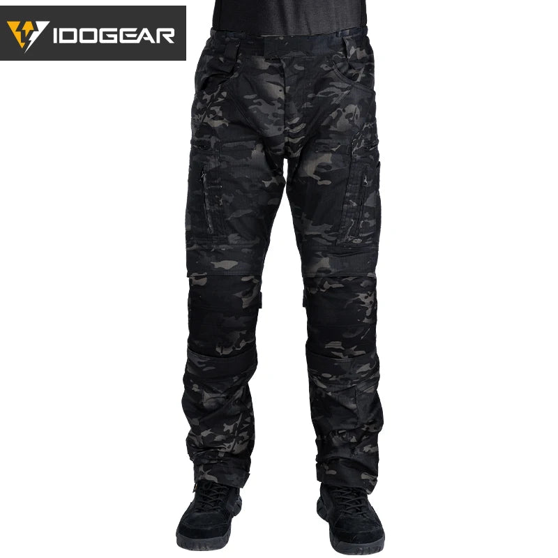 IDOGEAR Combat UFS Pants Tactical Pants w/ Knee Pads Camo Trousers 3209
