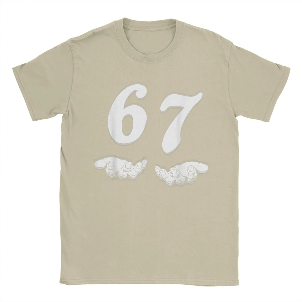 Men T-Shirts Funny Six Seven 6 7 Meme Gen Alpha Slang Vintage 100 Cotton Tees Short Sleeve T Shirt Crewneck Clothes Graphic Tops
