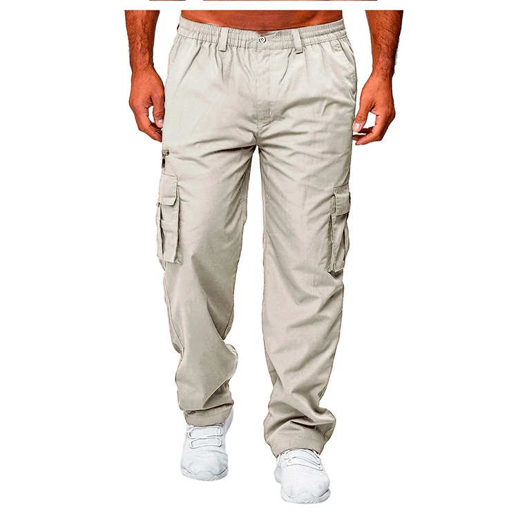 New Autumn Men's Sport Pants Casual Knitted Trousers With Zipper Pockets Solid Color Jogger pants Male pantalon chandal hombre