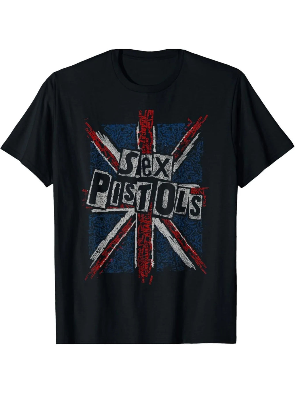 1pc Men'S Sex Pistols Graphic T-Shirt, 100% Cotton Fabric, Crew Neck, Short Sleeve, Regular Fit, Weekend Casual Wear