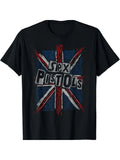 1pc Men'S Sex Pistols Graphic T-Shirt, 100% Cotton Fabric, Crew Neck, Short Sleeve, Regular Fit, Weekend Casual Wear