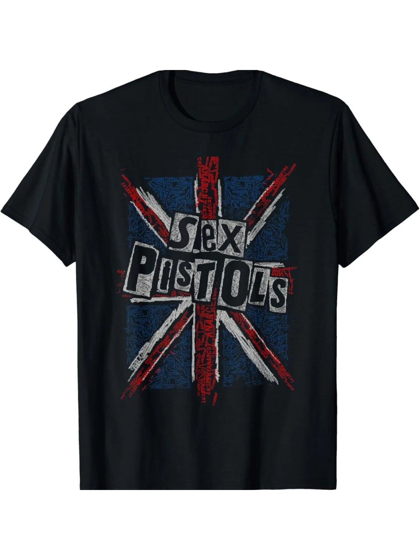 1pc Men'S Sex Pistols Graphic T-Shirt, 100% Cotton Fabric, Crew Neck, Short Sleeve, Regular Fit, Weekend Casual Wear