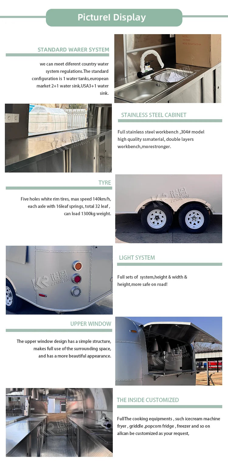 United State Food Truck with Full Kitchen Concession Bbq Food Trailer with Porch Fully Equipped Custom Food Truck