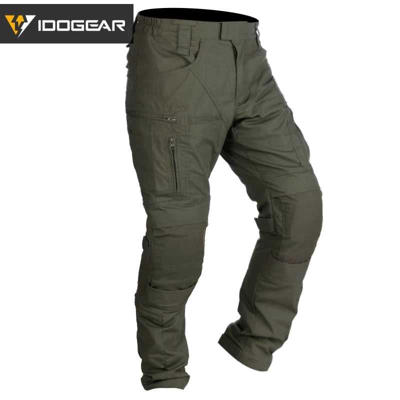 IDOGEAR Combat UFS Pants Tactical Pants w/ Knee Pads Camo Trousers 3209