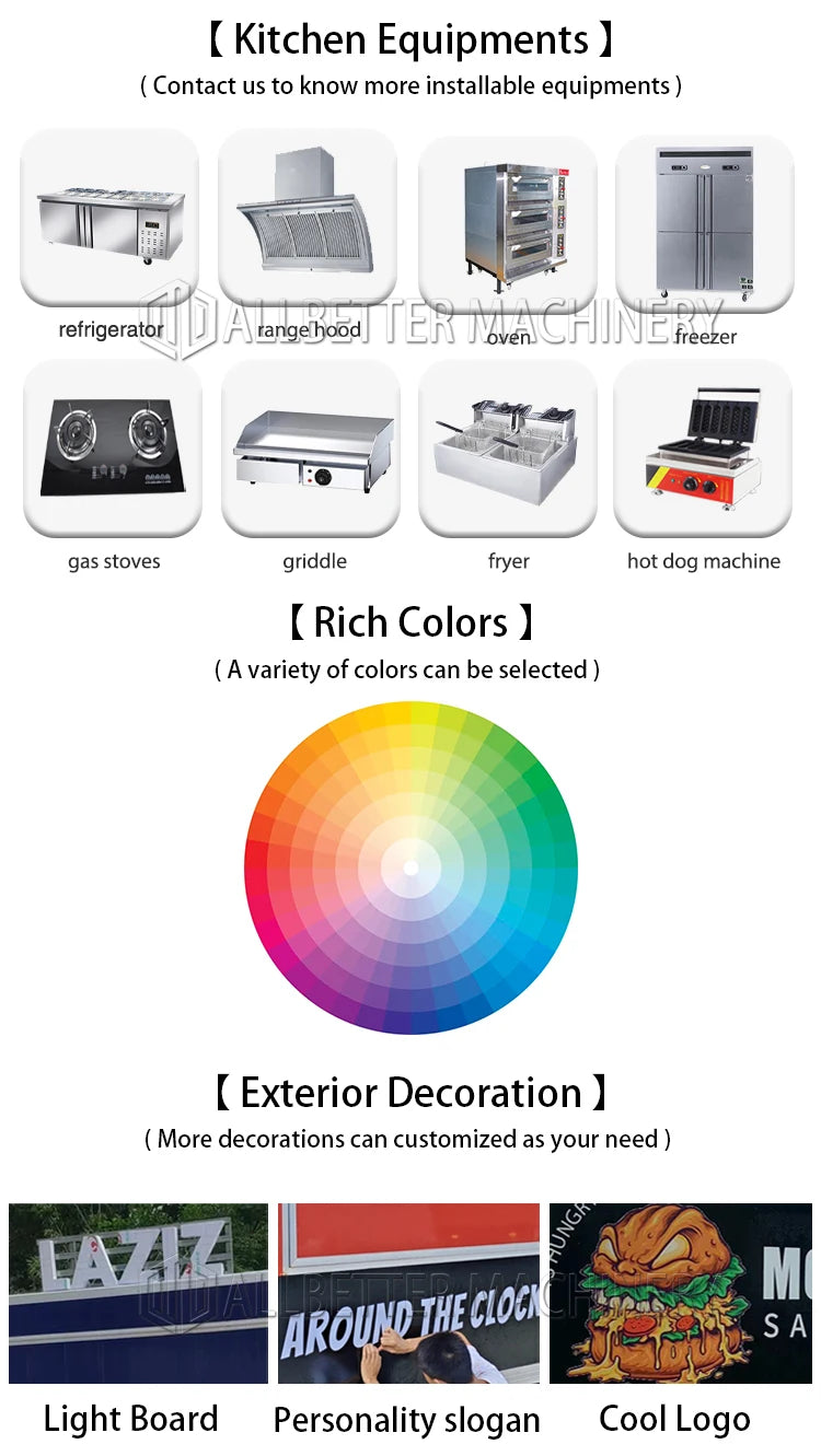 Allbetter 2024 New Luxury Multifunction Sales Vending Truck Mobile Food Truck Street Fast Food Food Trailer European Standard