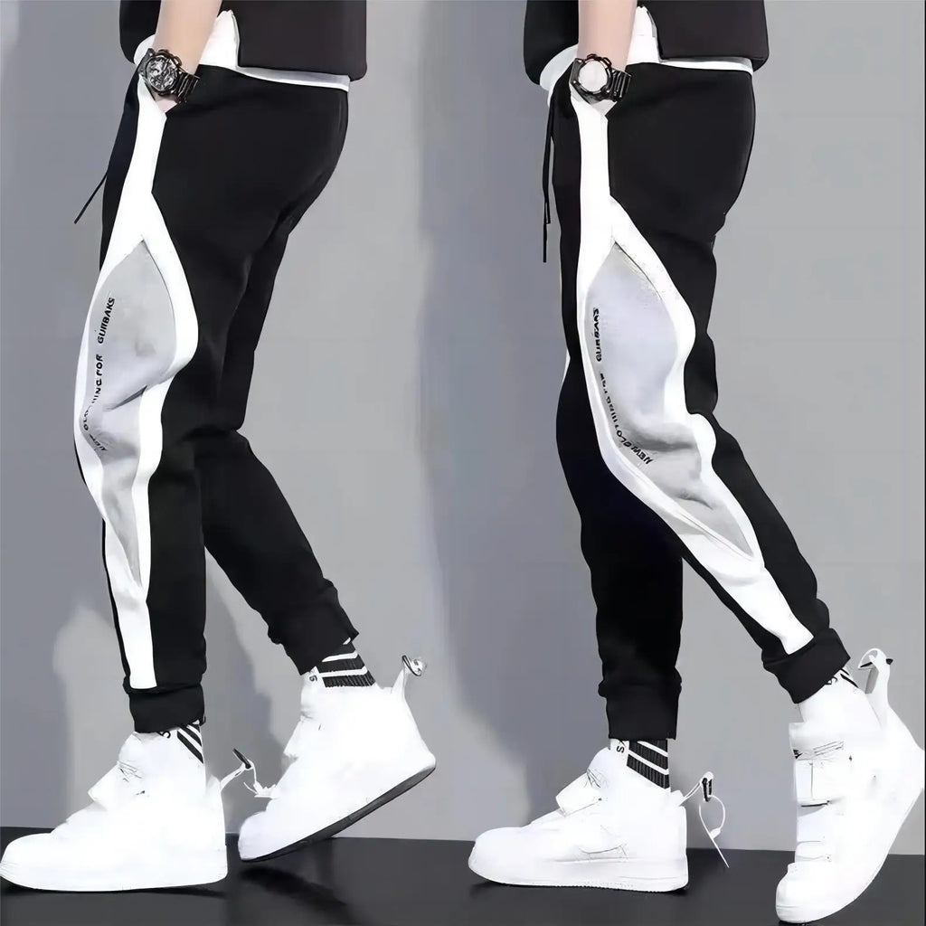 Men Black Pants Hip Hop Drawstring Jogger Fashion Comfortable Trousers Male Casual Sweatpants Loose Elastic Waist Sportswear