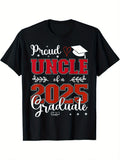 Proud Uncle of a class of 2025 graduate for graduation T-Shirt, Trendy Casual Men Women Funny T-shirt