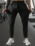 Men Gift Men's Ice Silk Fiber Running Pants Highly Elastic Jogging Pants Sweatpants Wide Leg Football Gym Fishing Man Baggy Mens