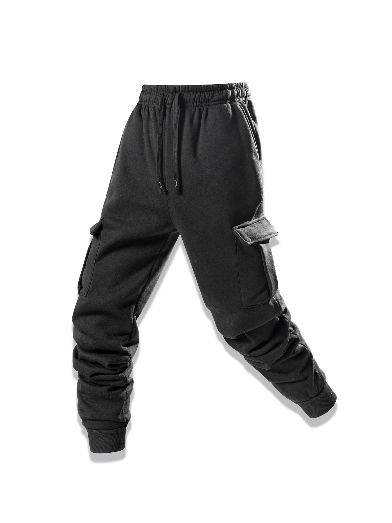 Men Cargo Casual Sports Drawstring Spliced Pants Sheath Pencil Pants Ankle Length Pant Spring Skinny Patchwork Pockets Pants