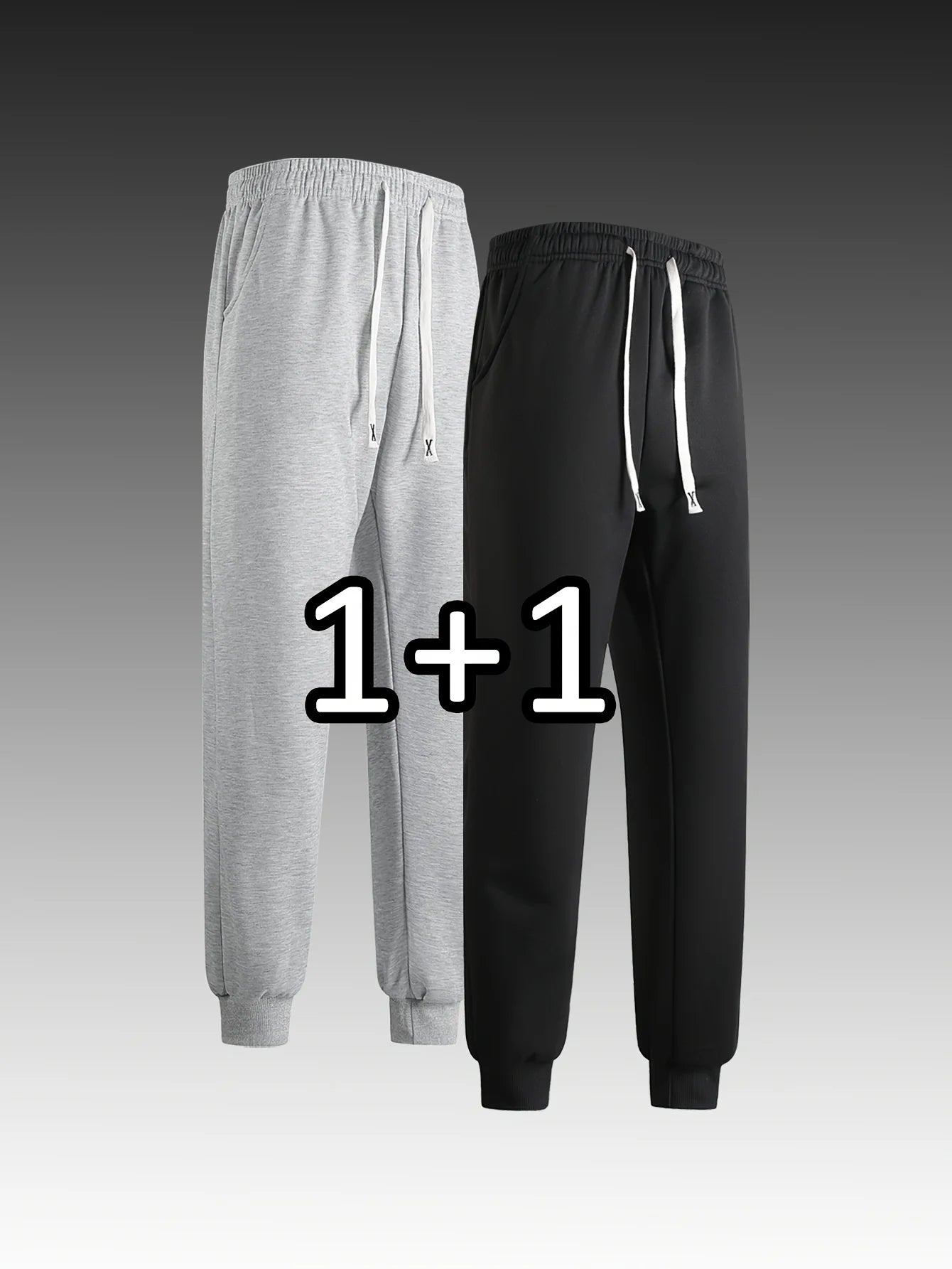 2-Pack Man Pants Clothing Casual Xl Black Men Y2k Clothes Sweatpants Black Sports Trousers Elastic Waistband Autumn Men Trousers