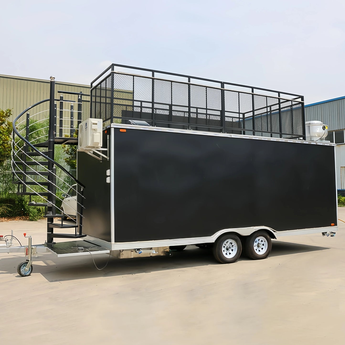 Stainless Steel Food Truck Trailer Mobile Kitchen Catering Van Customizable Food Truck Street Mobile Business