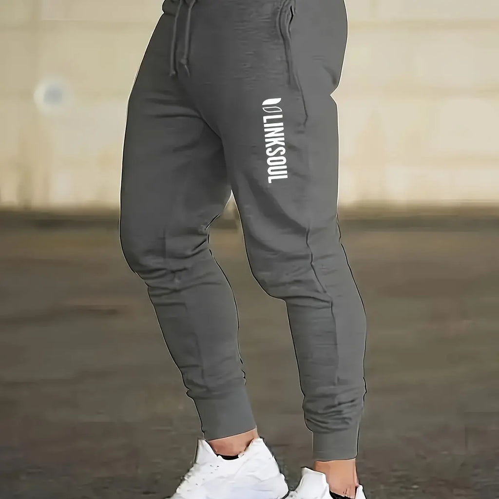 Men's Sports Pants, Lightweight Elastic Waist Fitness Running Pants, Stretch Training Pants for Outdoor Activities, Sportswear