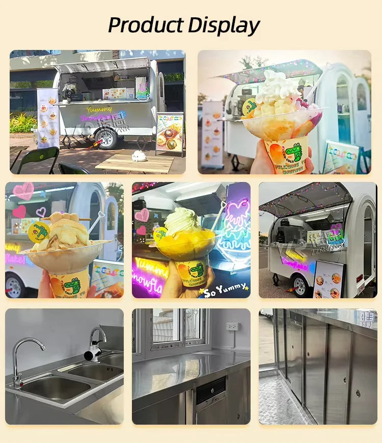 USA Approved Mobile Pizza Cake Dessert Roasted Corn Potato Trailer Food Truck Bakery Catering Food Truck With Full Kitchen