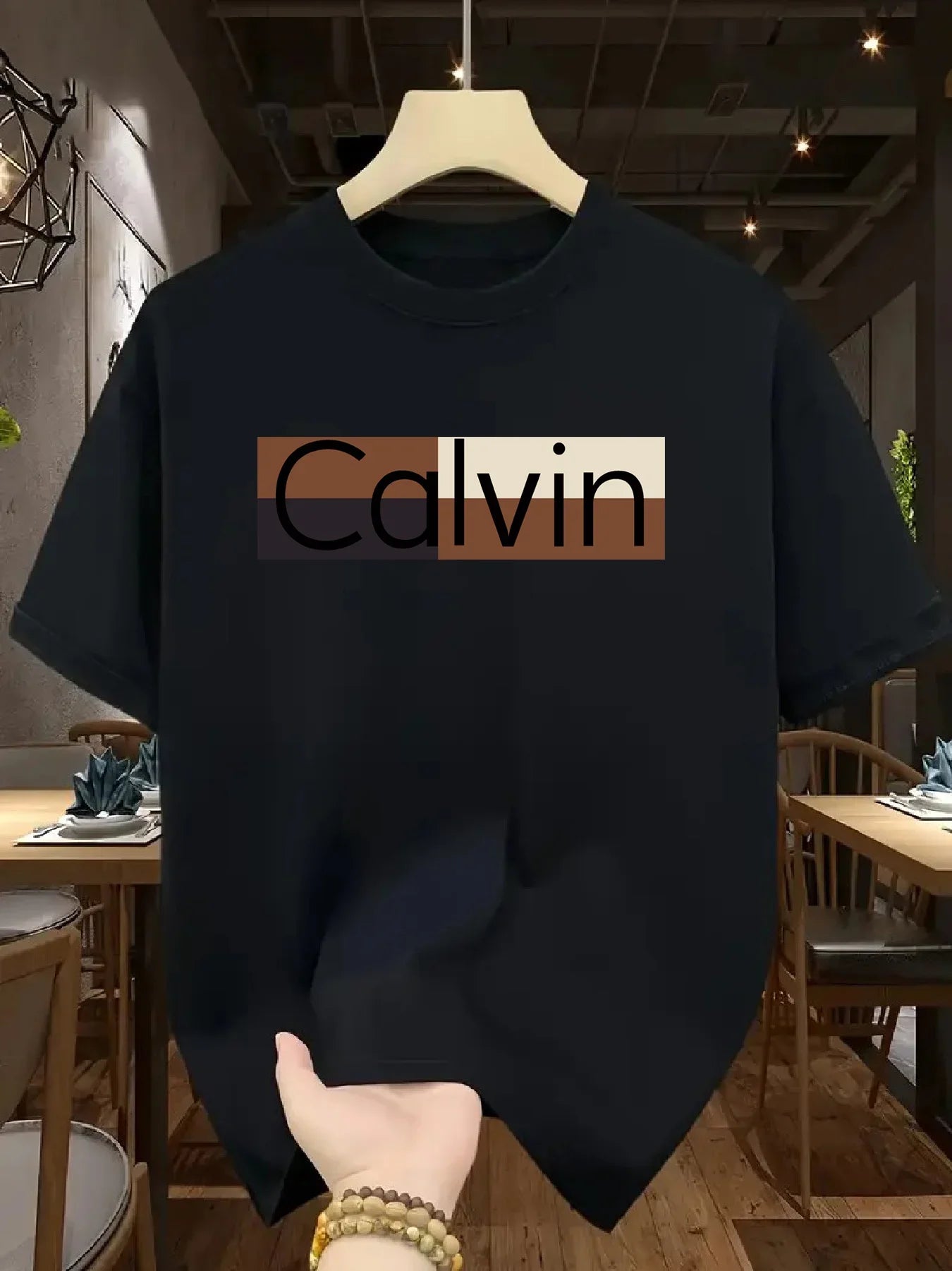 Men's Calvin Printed Cotton T-Shirt - 100% Pure Cotton Summer Tee  Loose Fit Round Neck Casual Sports Top