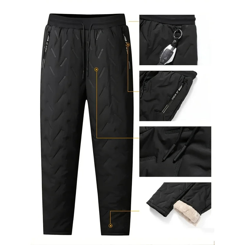 Baggy Pants Men Men's Warm Fleece Lining Winter Trousers Heavy Insulated Outdoor Hiking Camping Funny Clothes Training Man Gym
