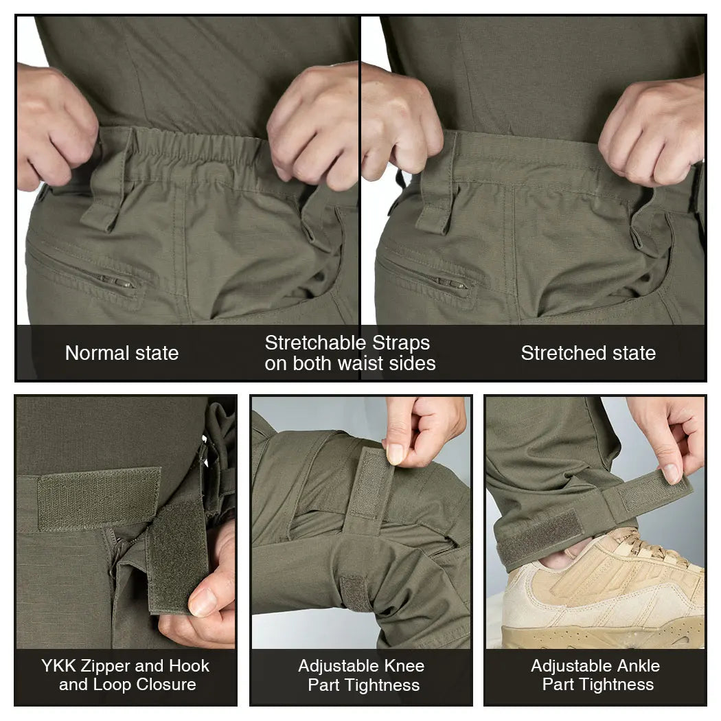 IDOGEAR Combat UFS Pants Tactical Pants w/ Knee Pads Camo Trousers 3209